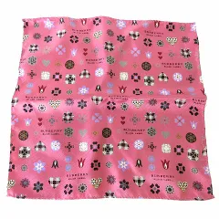 バーバリーブラックレーベル BURBERRY BLACK LABEL チーフ ポケットチーフ 絹 シルク ロゴ 総柄 ペールピンク 美品 正規品 紳士 パーティー 結婚式のサムネイル
