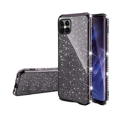 【数量限定】Max(ブラック)] Pro Pro 12 12 おしゃれスマホケース/カバー[iPhone カバー/ケース アイフォン12プロマックス アップル 光物 きらめき きらきら 可愛/かわいい ラメ 映え インスタ TPU ケース/カバー Max iP