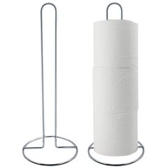 トイレットペーパーホルダー 2個 自立式トイレットペーパーロール収納ホルダー バスルーム/キッチン収納用 2個 スタンドホルダー (シルバー)