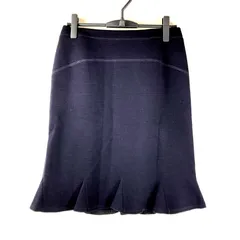 レリアン Leilian スカート フレア 裏地付き 日本製 濃紫系 11サイズ 607125