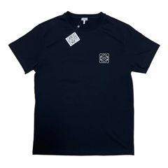 定価72,600円 LOEWE ANAGRAM TEE BLACK M MEDIUM エム ロエベ レギュラーフィット アナグラム 刺繍 ティーシャツ Tシャツ 半袖 ブラック 黒