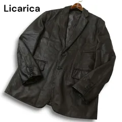Licorice リコリス 秋冬 羊革 リアル ラム レザー★ テーラード ジャケット Sz.3L メンズ ブラウン 大きいサイズ 特大
