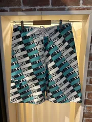 【未使用品】RUSTY ラスティー スイムパンツ 水着 ハーフパンツ ショートパンツ ホワイト 水色系 サイズ32 A-749のサムネイル