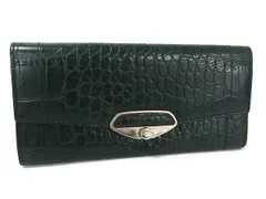 FURLA フルラ クロコダイル型押しレザー 二つ折り 長財布 ウォレット 札入れ 小銭入れ カード入れ レディース グリーン系 DK6520