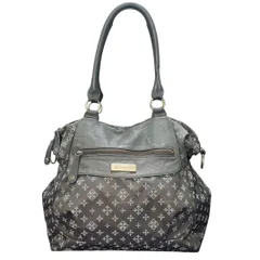 russet ラシット ハンドバッグ トートバッグ モノグラム 総柄 ナイロン レザー ロゴ A4収納可能 肩掛け グレー レディース