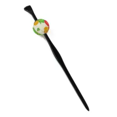 髪飾り 成人式 振袖 前撮り 袴 かんざし 一本差し 玉かんざし 玉簪 玉飾り 黒 白 ちりめん おしゃれ かわいい シンプル 古典 No.10-1014