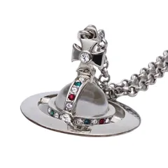 ヴィヴィアン・ウエストウッド Vivienne Westwood ネックレス レディース メンズ ブランド オーブ メタル シルバー ラインストーン 大玉 大きめ 【中古】