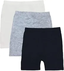 Puchihapi(プチハピ) 重ね履き スパッツ オールシーズン キッズ 3色 3枚組(ブラック、グレー、ホワイト,  130)