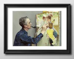 15534ノーマン ロックウェル Paints the Soda Jerk A3 サイズ ポスター アート おしゃれ 絵画 インテリア 北欧 イラスト マット紙 艶消し アートパネル 額 フレーム デザイン 壁掛け ギフト 新築祝い ディスプレイ