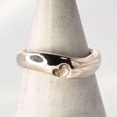 【研磨済】4℃ ハート リング ピンクシルバー 7号 ヨンドシー 指輪