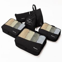 Special Offer: Washable, Stylish Mesh Travel Pouch, Travel Storage Pouch, Organizer Case, 6-Piece Set. Perfect for Packing, Travel, and Hospital Use. Durable Fabric for Organization, Clothing Storage, Shoe Storage, and Small Organizers (Cool Black).