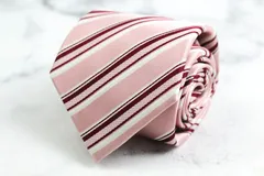 アルフレッドベレッタ ブランド ネクタイ ストライプ柄 シルク PO メンズ ピンク ALFREDO BERETTA 【中古】