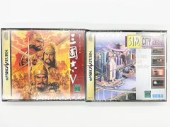 【CDケース・説明書付・動作確認済・送料込】三国志5、シムシティ2000 2本セット まとめ売り セガサターン SEGA SATURN SS コーエー Sim City