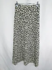 ◇ LOWRYS FARM ローリーズファーム 花柄 ロング丈 フレア スカート サイズF ブラック レディース E  【1407180001039】