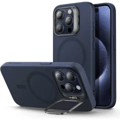【 新品 未開封 】   ESR iPhone 15 Pro(6.1インチ)スタンド付きシリコンケース Dark Blue CloudSoftCasewithStashStandforiPhone15Pro 未使用 送料無料