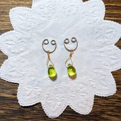 no,479 ライトオリーブ雫(金色巻き巻き)