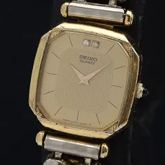 セイコー 2320-6210 石付き QZ ゴールド文字盤 レディース腕時計 2000000 NSK MST