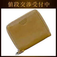 コーチ 二つ折り 財布 ec-22649 ベージュ 美品 レザー 中古