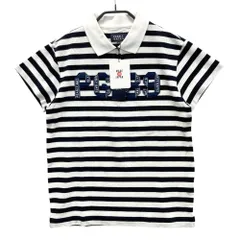 サイズ：0 PEARLY GATES パーリーゲイツ  半袖ポロシャツ ボーダー柄 ネイビー系 [240101525912] ゴルフウェア レディース ストスト
