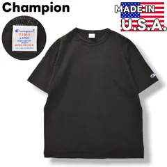 【定番】 USA製 チャンピオン Champion T1011 HEAVY WEIGHT ヘビーウェイト Tシャツ 無地T プレーン カットソー クルーネック 丸胴 L ブラック アメリカン カジュアル ウェア メンズ