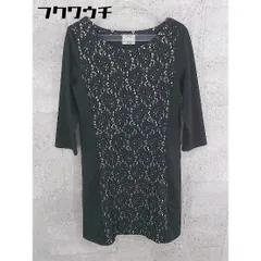 ◇ tocco closet トッコ クローゼット レース 切替 七分袖 ミニ チュニック ワンピース サイズM ブラック レディース 【中古】 【1002801885038】