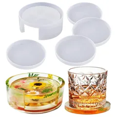 シリコンモールド コースター型 ハンドメイド uvレジン型 5点セット .040.