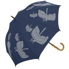 傘　晴雨兼用　木棒 bird柄 日傘　雨傘　長傘