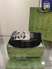 【今日WTO】Gucci メンズオートロックレザーベルト-VXJ30