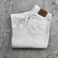 90s　カナダ製　Levi's　リーバイス　501　刻印216　ボタンフライ　レギュラー　ストレート　ボトムス　デニムパンツ　古着　ホワイト　白　W32 L32