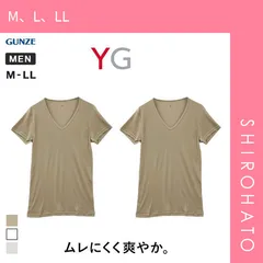 おトク【メール便】【SHIROHATO公式】【正規品・新品】グンゼ GUNZE ワイジー YG DRY&DEO インナー Tシャツ Vネック 2枚組 YV0115A(M、L、LL)