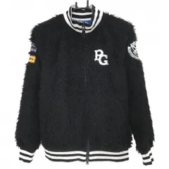 【美品】パーリーゲイツ リバーシブルジャケット 黒×白 裏ブルー ファー レディース 0(S) ゴルフウェア PEARLY GATES