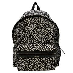サンローラン 326865 クラシックハンター リュック バックパック レオパード ブラック ホワイト キャンバス SAINT LAURENT