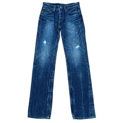 LEVI'S W501-00 フィリピン製 ボタン裏359 クラッシュ＆ペイント テーパードデニム インディゴ サイズW27 レディースS リーバイス