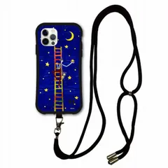 [iPhoneXR(テンアール)] スマホショルダー付 iPhone14 i-coronケース アイフォン15 14 Plus 13 Mini 12 11 スマホケース カバー ショルダーストラップ 肩掛け 斜め掛け アニマル柄 星とりおじさん 夜空 三日月