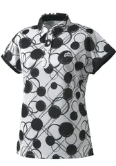 【新品】prince(プリンス) 遮熱 吸汗速乾 半袖ウェア レディース・ウィメンズ テニス ゲームシャツ ポロシャツ 吸汗速乾、ＵＰＦ５０、遮熱   ホワイト×ブラック WS3056-202