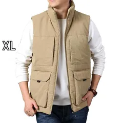 [XL ]メンズ ファッション 服 男性用 オシャレ シンプル 大人 かっこいい ストリート ベスト ベルベット アウトドア レジャー スポーツ スタンドカラー ノースリーブ ジャケット 