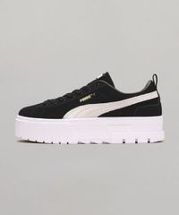 状態良好 定価1.3万 PUMA MAYZE WNS BLACK メイズ 厚底スニーカー プーマ
