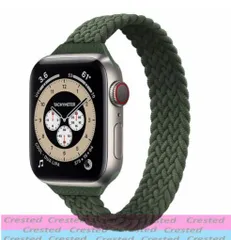 Apple Watch 【アーミーグリーン】交換 バンド スリム 編み ブレイデッド ソロループタイプ シリコン メッシュ Apple Watch ベルト 時計バンド アップルウォッチバンド 腕時計ストラップ 誕生日 ギフト