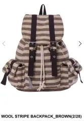 [TENSE DANCE] Wool stripe backpack_brown 正規品 韓国ブランド 韓国通販 韓国代行 韓国ファッション 日本  テンスダンス | BONZ (韓国ブランド 代行)