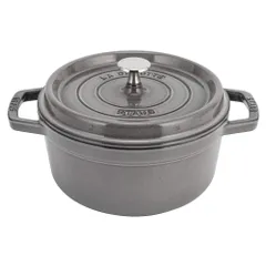 おまけ複数 新品 Staub ココット ラウンド 18cm グレー 関市限定ノブLeCreuset