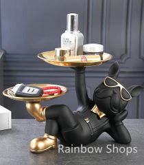 【新品未使用】テーブル テーブル 文房具 贈り物 ボックス 感謝祭 結婚式 彫刻装飾 収納 樹脂 雑貨 インテリア 小物収納 犬 犬 化粧品 リモコン の 眼鏡 鍵置き 卓上 置物 置物 飾り クリエイティブ 横になる インテリア キー収納トレイ ダブルトレイ