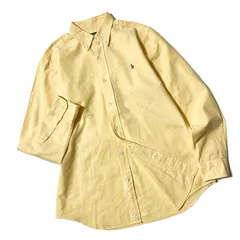 ◎価格交渉OK◎【美品】Polo by Ralph Lauren ポロバイラルフローレン　長袖　オックスフォードシャツ　ボタンダウン　ロゴ刺繍　コットン　イエロー