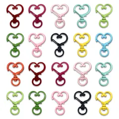 キーホルダー パーツ ハート 20個 カラフル ナスカン 金具 ハンドメイド 手芸 BD3052