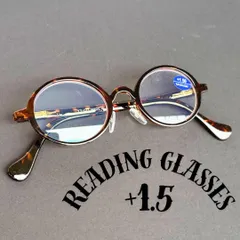 1.5 老眼鏡 丸メガネ 眼鏡メンズ レオパード べっ甲レディース レトロクラシック ビンテージ 丸い ラウンドオーバル人気お洒落ブルーライトカット かっこいい可愛い オシャレ40代50代60代 小さめ小さい UV リーディングシニアグラスクリア PCパソコン