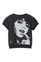 HYSTERIC GLAMOUR ヒステリックグラマー 01251NS03 TEMPTATION GIRLプレーティング チビプルオーバー BLACK 正規通販 レディース FREE BLACK