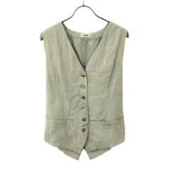 マーニ イタリア製 ヘリンボーン柄 ベスト 38 ライトブルー×ホワイト MANI レディース