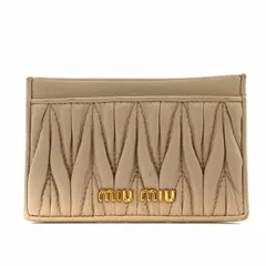 ミュウミュウ miumiu マテラッセ カードケース カード入れ 名刺入れ レザー ピンクベージュ 5MC208 /AN9 ■OHのサムネイル