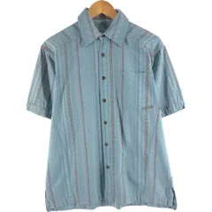 古着 マウンテンハードウエア MOUNTAIN HARDWEAR 半袖 ストライプシャツ ボックスシャツ メンズM相当/eaa558336