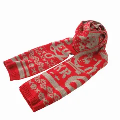 ディーゼル DIESEL マフラー 総柄 赤 レッド グレー /HO● 0115のサムネイル