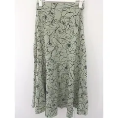 ◇ ●美品● ◎ fifth フィフス タグ付 総柄 ロング フレア スカート サイズS グリーン レディース  【中古】 【1203150012056】